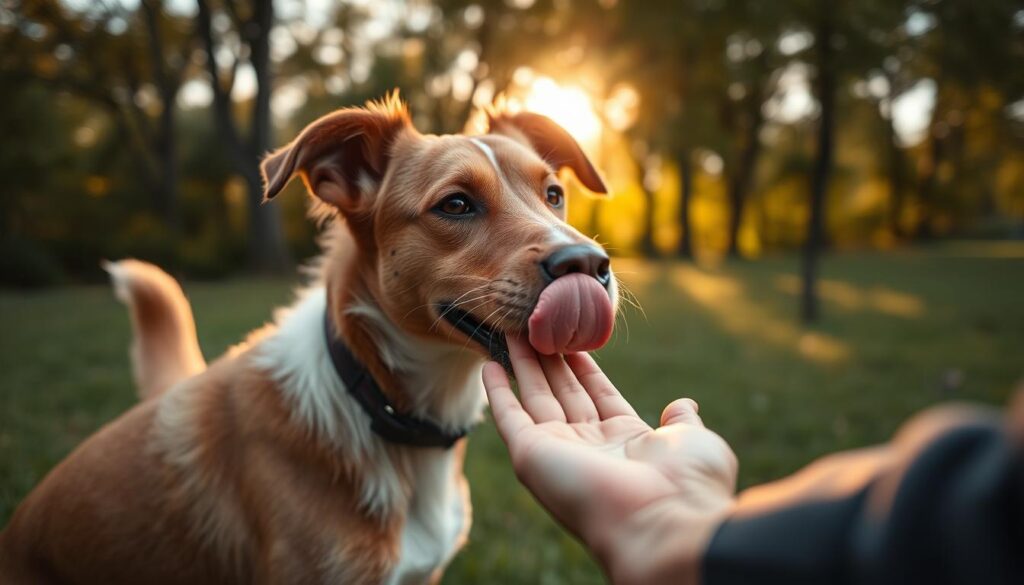 Warum leckt mein Hund mich ab