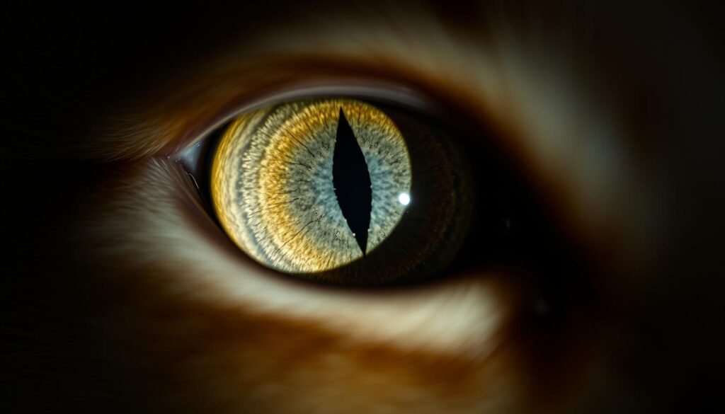 Katzenauge bei Dunkelheit