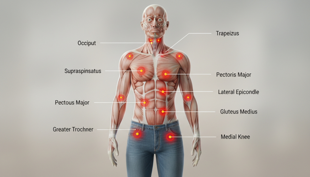 Wo sind die Triggerpunkte bei Fibromyalgie